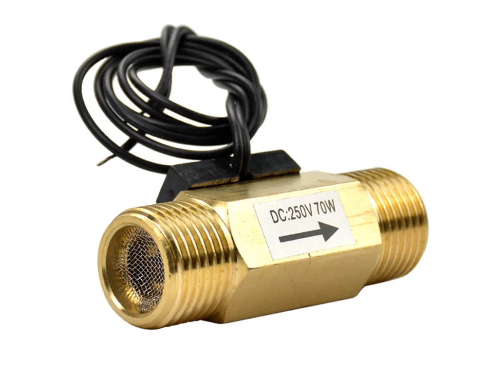 USM-FS21TA Flow Sensor Switch Reed Switch Brass Magnetic Sensor Switch 1.5-12L/min 250V DC 70W 2 wire Saier Sensor iSentrol