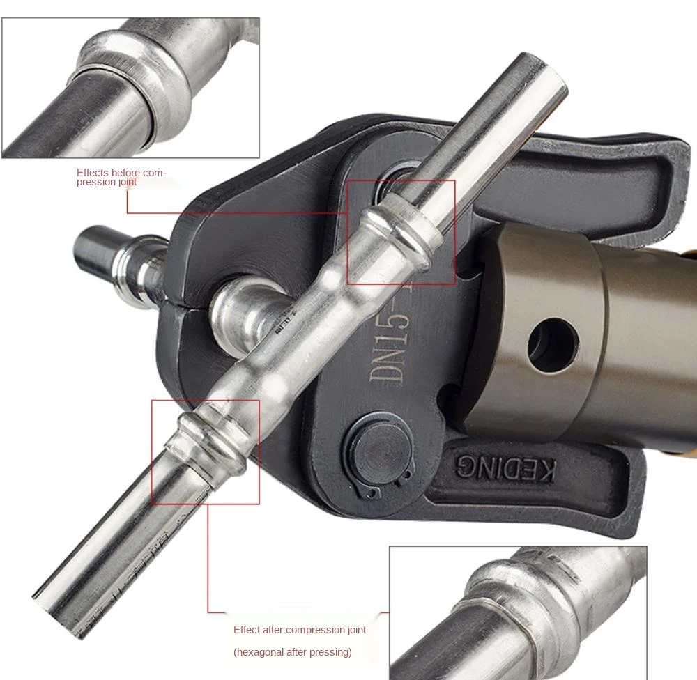 Máquina de prensado de tuberías DN15 a DN50, herramienta de Prensado hidráulico con abrazadera de acero inoxidable, recargable, batería de 18v