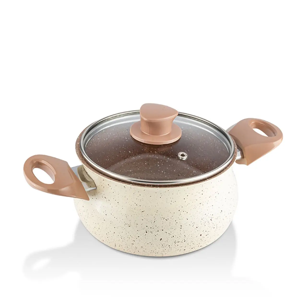 16 Cm Granite Cream Hot Pot