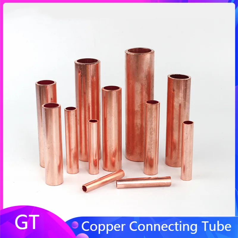 

1/5PCS GT-10 GT-16 GT-70 GT-185Copper Wire Cable Hole Passing Connecting Tube Electrical Crimp Terminal Ferrule Lug