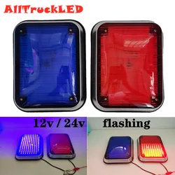 1pc Red Blue Amber White 12V Police Flashing Light Stroboscopes Ambulance lights flash lights Pumper Fire LED 24v Strobe Lamps