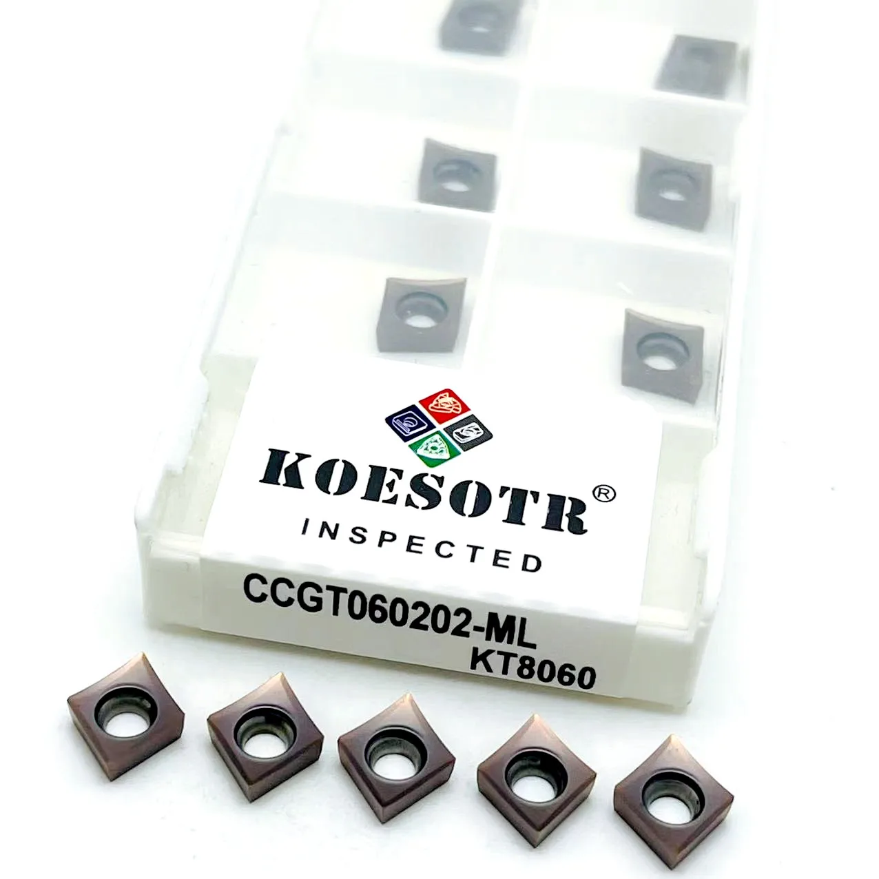10 Buah CCGT060201 CCGT060202 CCGT060204 ML KT8060 Sisipan Karbida CCGT Cermet Blade CNC Alat Pemotong Bubut