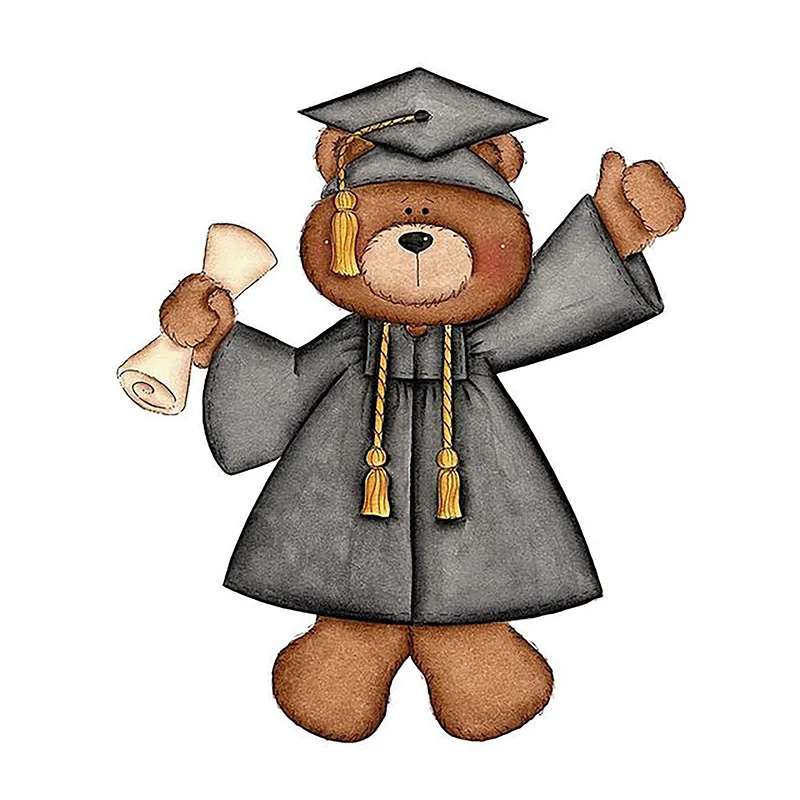 New Graduation Bear Metal Cutting Dies Lovely School Starts Student Bear Stencil for DIY Scrapbooking Embossing Dies