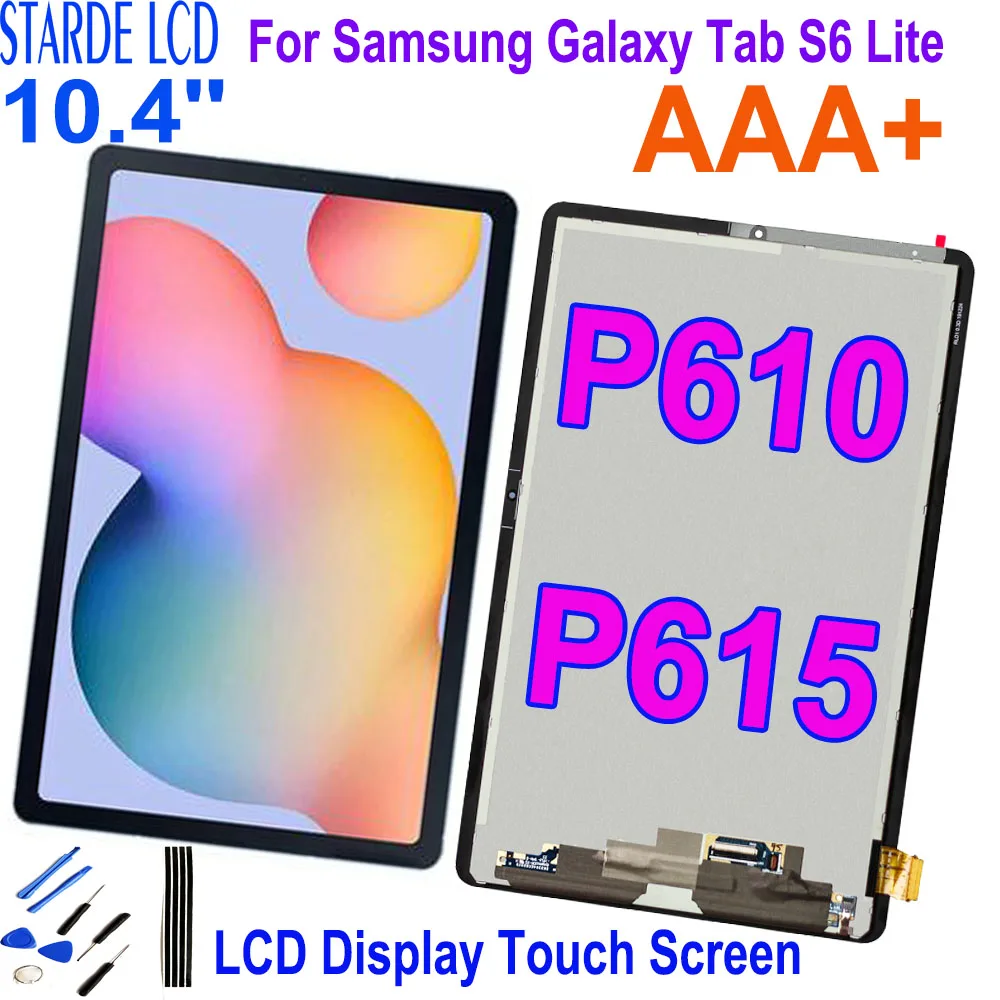 

10.4 inch For Samsung Galaxy Tab S6 Lite 10.4 P610 P615 P615N P617 LCD Screen Display Touch Glass Digitizer Assembly Replacement