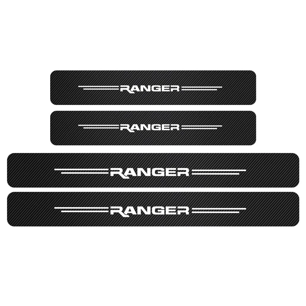 5PCS Car Stickers For Ford Ranger Accessories Auto Door Sill Cover Protector Car Threshold Sticker Vehicle Supplies Car Gadgets