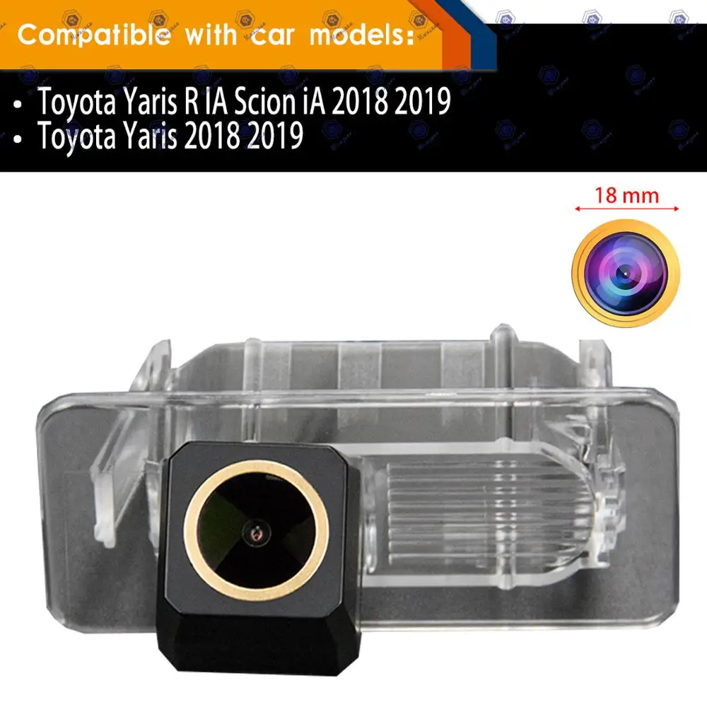 HD 1280x720p Rear View Camera for Toyota Yaris R IA Scion iA 2018 2019,Reversing Backup Camera Night Vision Camera Golden Camera