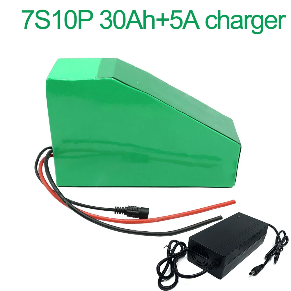 

With 5A charger 24V 30Ah 25.9V 7S10P 18650 Li-ion Battery Pack E-Bike electric bicycle 235x195x140x70x70x45mm