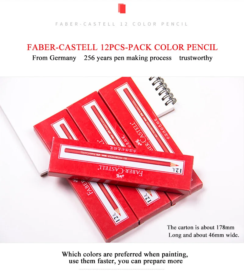 12 stücke Faber Castell Einfarbig Ölige Farbige Zeichnung Bleistift Set Skizzieren Bleistift Farbige Schule Liefert Colores Profesionales – Detail 3