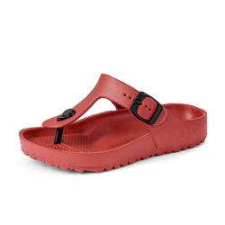 Summer Children's Slippers Kid Boys Girls Cute Beach Sandals Slides Schoolboy Flip Flops Schoolgirl Light Soft Wedge Shoes Red