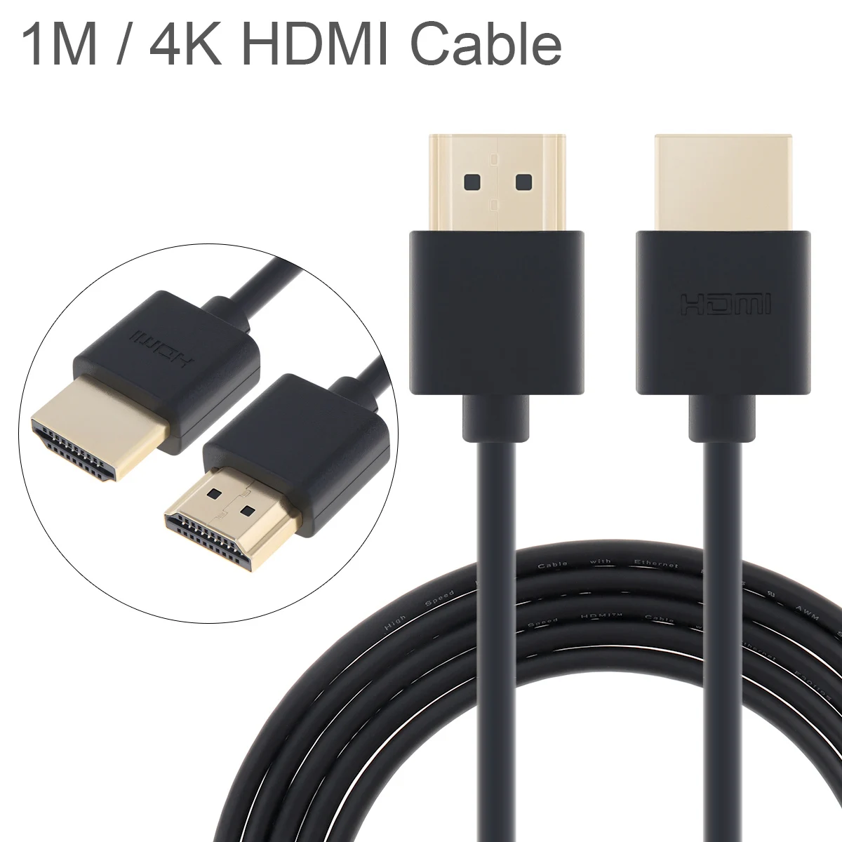 

HDMI 1.4 Cable 4K 1M/3.3Ft Gold-plated High Speed 1080P Male to Male Cable Video Cables for HDTV Splitter Switcher Projector