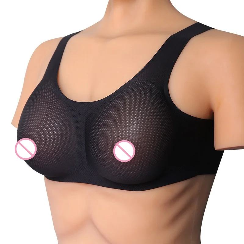 

A-E Cup Drop-shaped Fake Breasts with Underwear Set CD Cross-dressing Silicone Breast Prosthetic Vest Underwear Fake Breasts