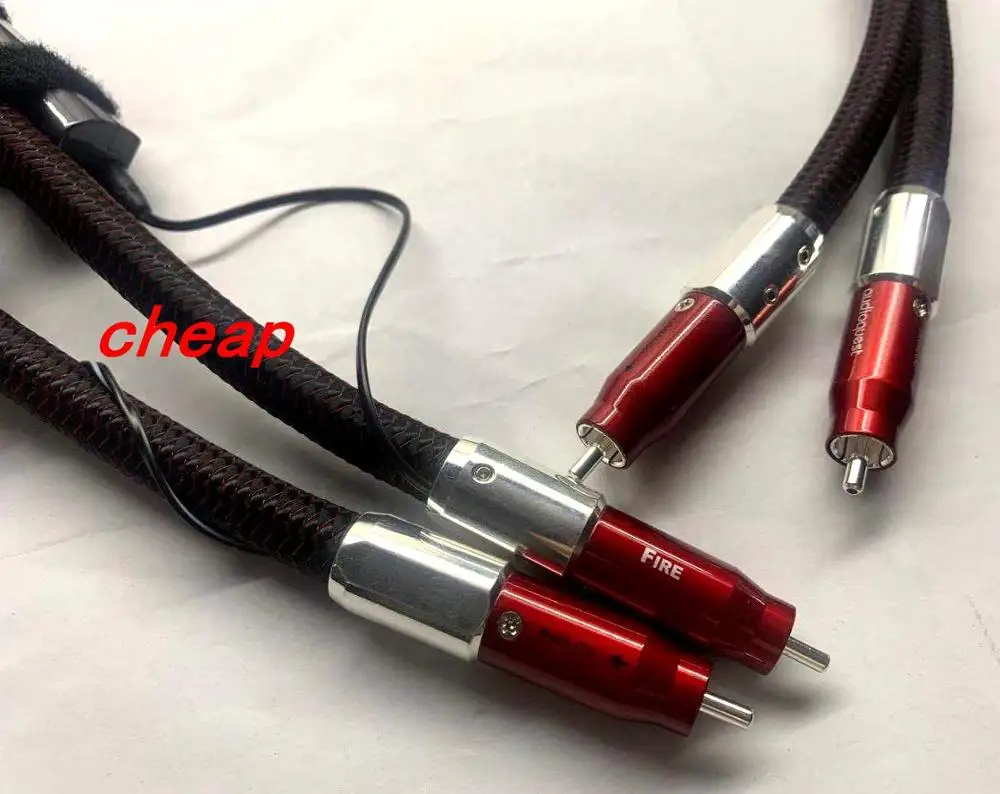 Free shipping--Hi-End FIRE analog RCA Interconnect Cable with 72V DBS