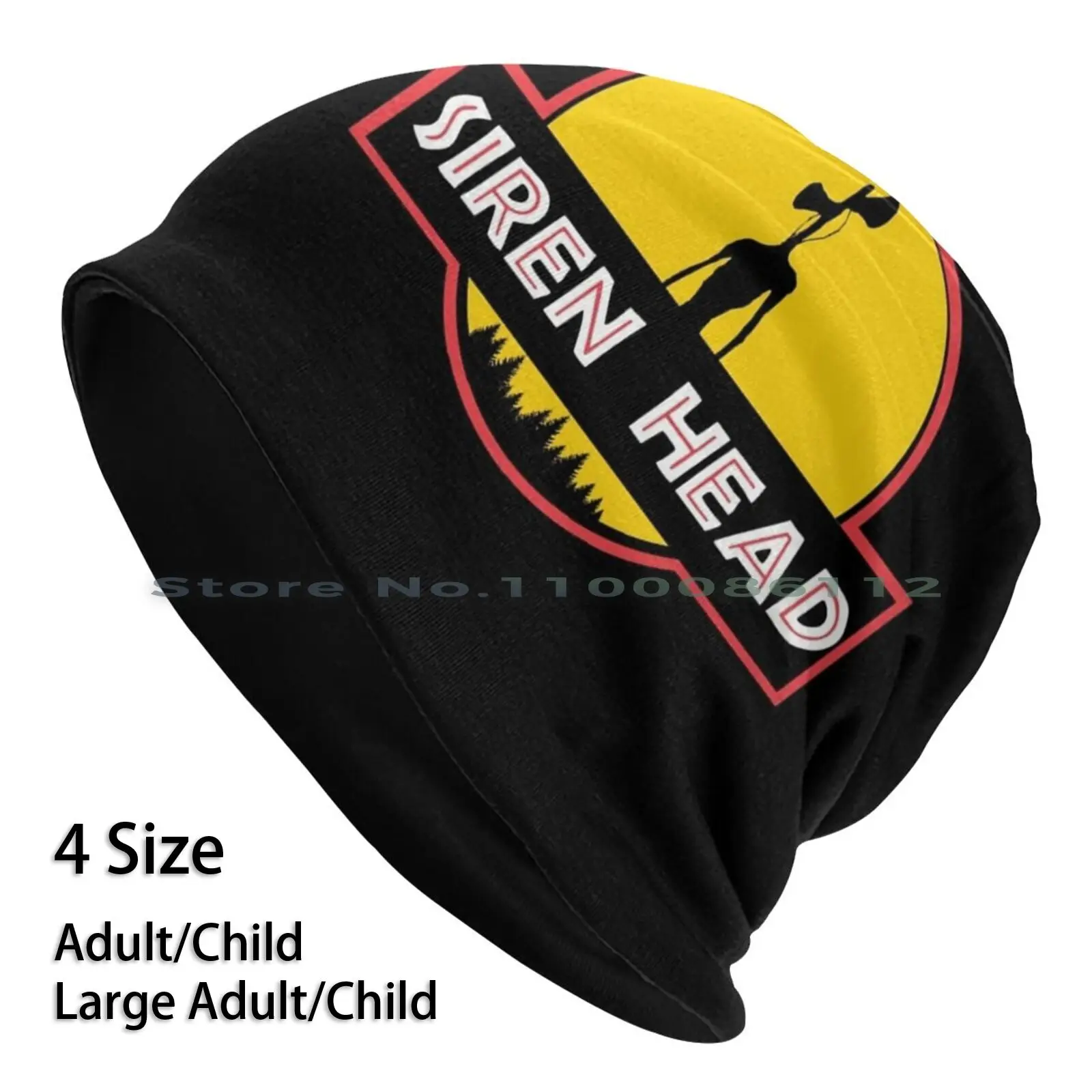 Siren Park Beanies Knit Hat Horror Scary Monster Creepypasta Funny Creature Cryptid Nature Paranormal Air Raid Dark Evil