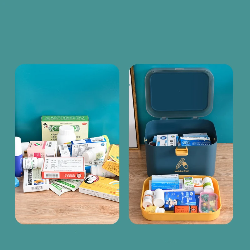Geneeskunde Doos Multifunctionele Pill Case Box Huishouden Medische Doos Draagbare Opslag Gezondheid Pil Case Plastic Geneeskunde Doos