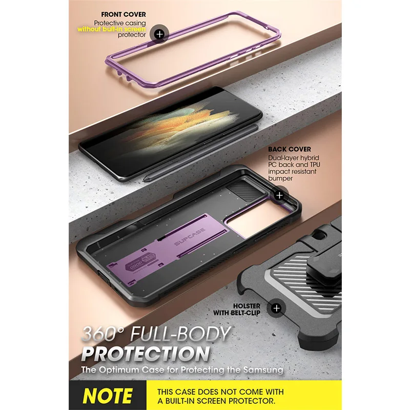 SUPCASE For Samsung Galaxy S21 Ultra Case 5G (2021 Release) UB Pro Full-Body Dual Layer Rugged Holster Kickstand with S Pen Slot