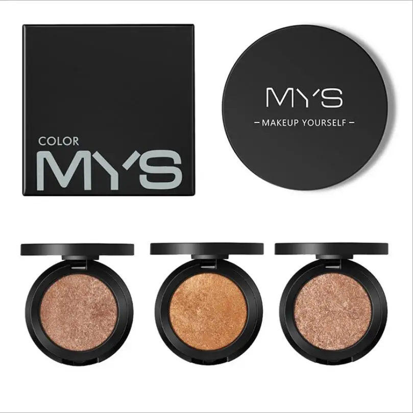 MYS brand professinal face makeup 6 color bronzer and highlighter palette powder make up glow highlighter contour palette T1542