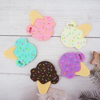 Chenkai 10PCS BPA ฟรีซิลิโคน Ice Cream Teether DIY ทารกแรกเกิด Pacifier พยาบาลเคี้ยว Mommy เครื่องประดับ Grib หัตถกรรมของเล่นของขวัญ