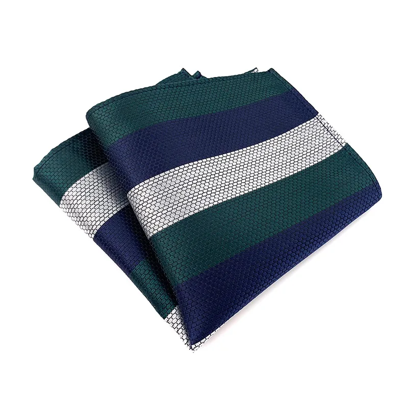 25cm*25cm Brand Silk Mens Pocket Towel Handkerchief Hanky Vintage Striped Pocket Square Wedding Party Gift Hankies