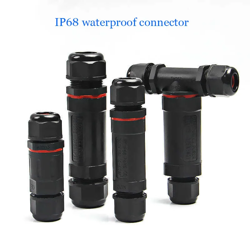 IP68 cable waterproof connector quick connector installation X/T/Y shape 3/4/5 pin cable outdoor DIY sealing sleeve connector