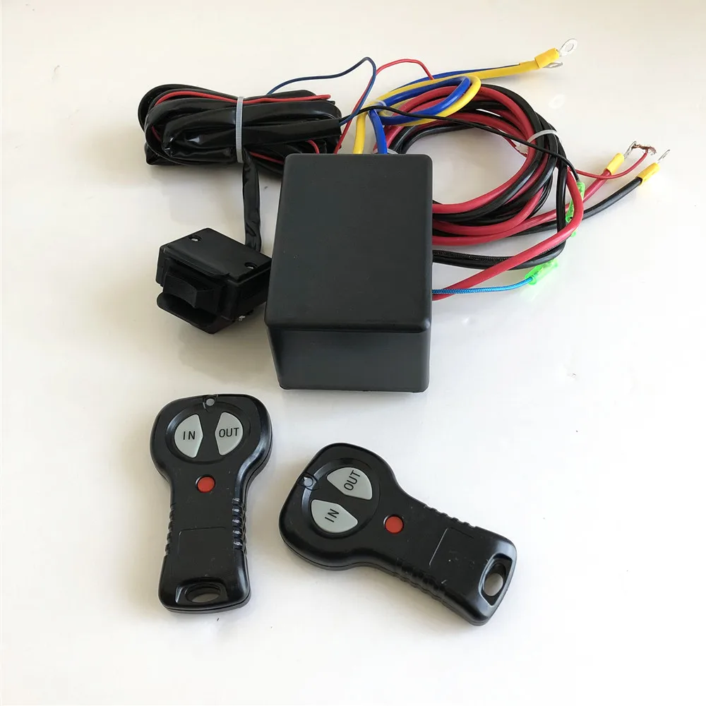 12v Verricello Elettrico-3000lb Dyneema Corda Sintetica-ATV ,Off Road NERO Verricello Elettrico