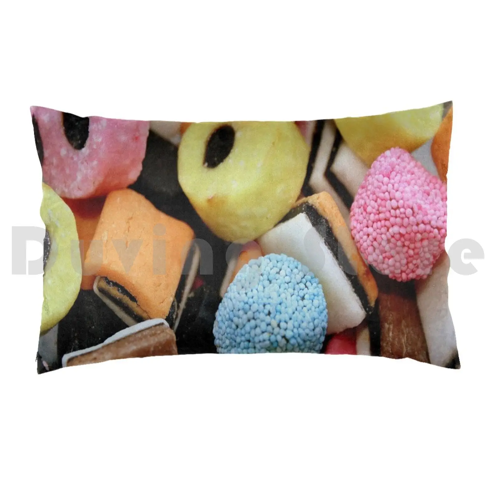 All Sorts Pillow case 3300 All Sorts Candy Food Liquorice Sweets Sweet Tooth Yellow Blue Pink