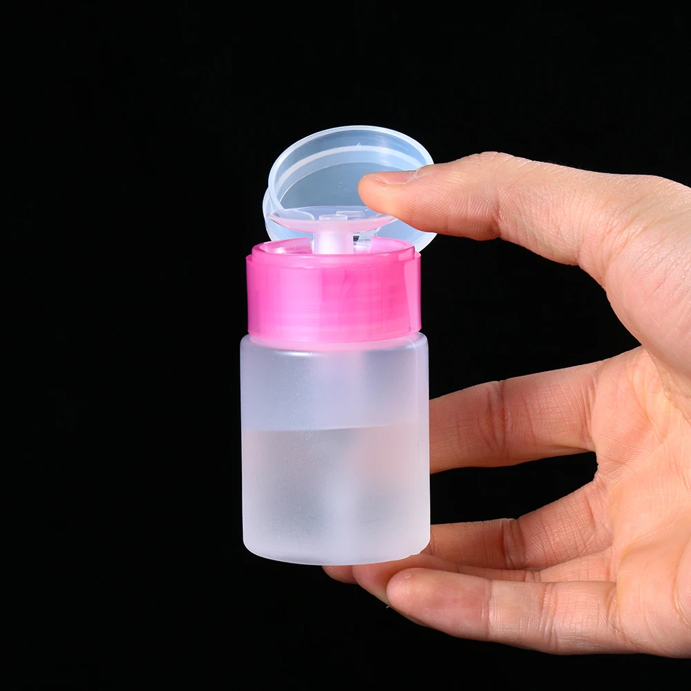 60ML Mini Pump Dispenser Empty Bottle Acrylic Gel Polish Remover Cleaner Liquid Container Storage Small Pressure Bottle Nail Art