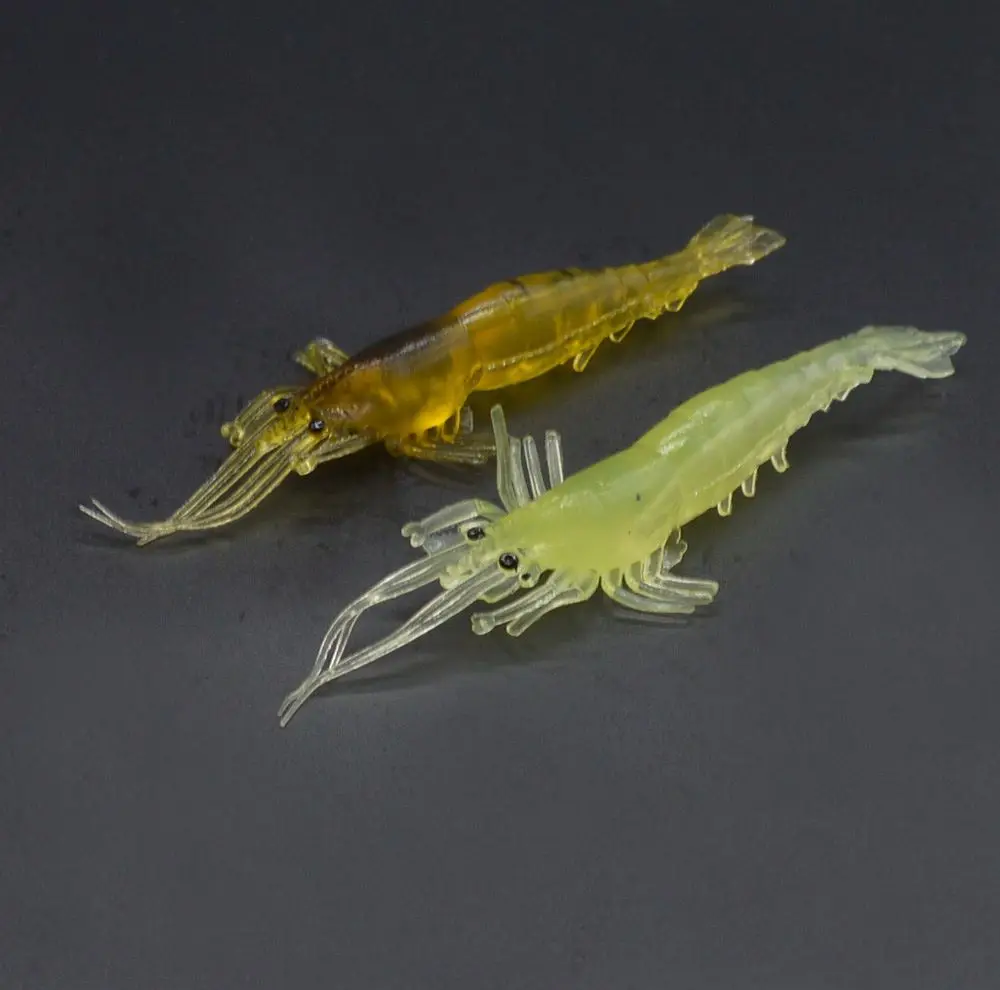 Fishing Lure Simulation Shrimp Soft Bait 7cm/3.4g Grass Shrimps Artificial Lures Lot 4 Pieces Sale