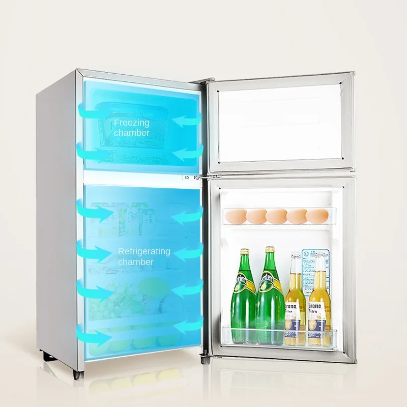 Refrigerator Household Small Double Door Dormitory Mini Double Door Refrigerator Single Door Rental for One or Two People