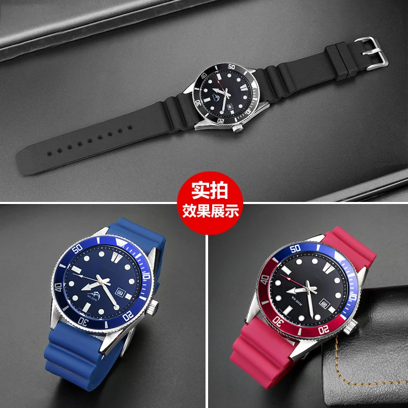 22mm Silicone Strap for CASIO MDV-106 MDV-107 MTP-VD01D efr-303l Diving Sport Waterproof Watchband for Seiko SKX007 SRP777J1