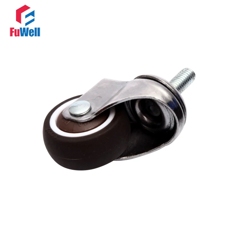 2pcs Swivel Furniture Caster 1/1.25/1.5/2inch Furniture Caster Wheels Thread Super Mute Furniture Wheel with Bearing for Cradle