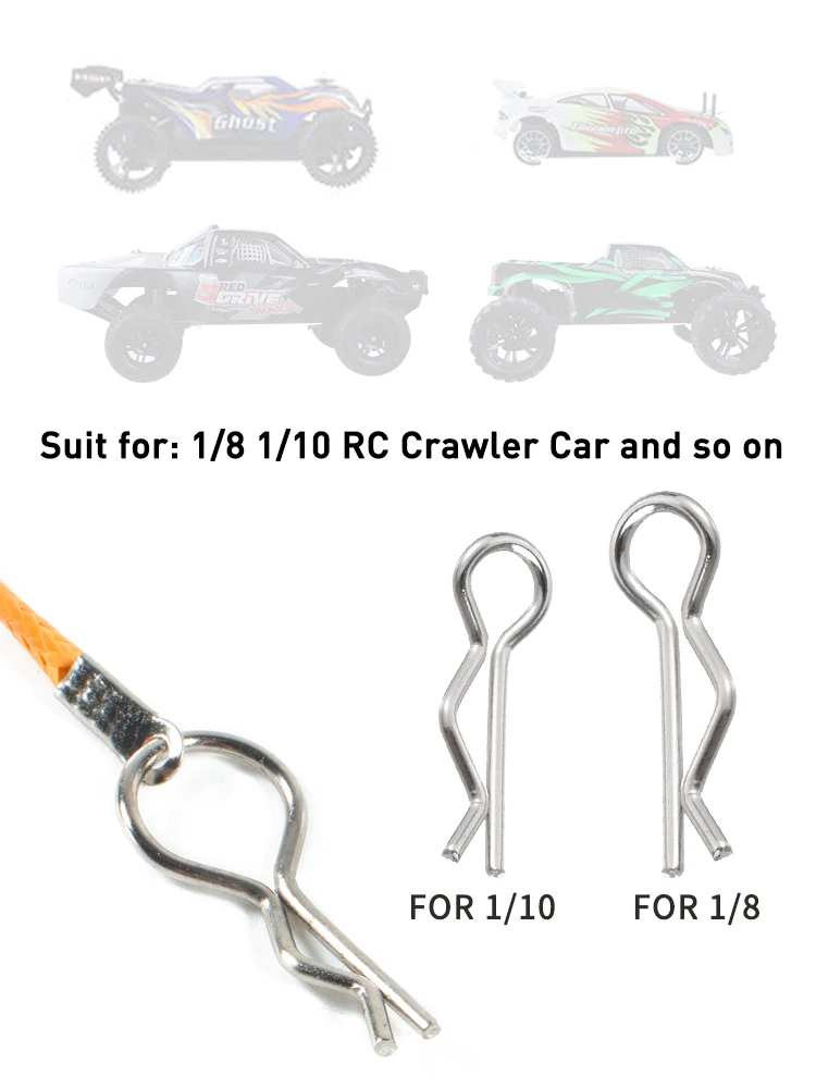 50Pcs 30Pcs RC Car Body Clips R Pins Rope for 1/10 1/8 Crawler Axial SCX10 Traxxas Tamiya RC4WD HSP HPI RC Model Car