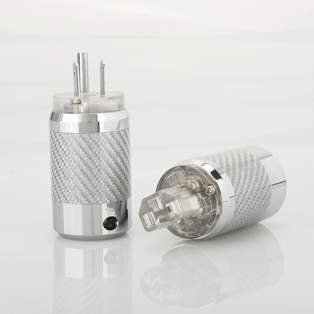 Высококачественные пары из углеродного волокна с родиевым покрытием, «сделай сам», Питание переменного тока, электрический Штекерный разъем, штепсельная вилка IEC EU US