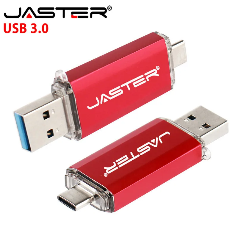 JASTER High Speed Usb 3.0 OTG USB Flash Drive 32GB Metal Pen Drive 8GB 16GB Flash Disk 64GB 128GB Double Use Usb Stick Pendrive