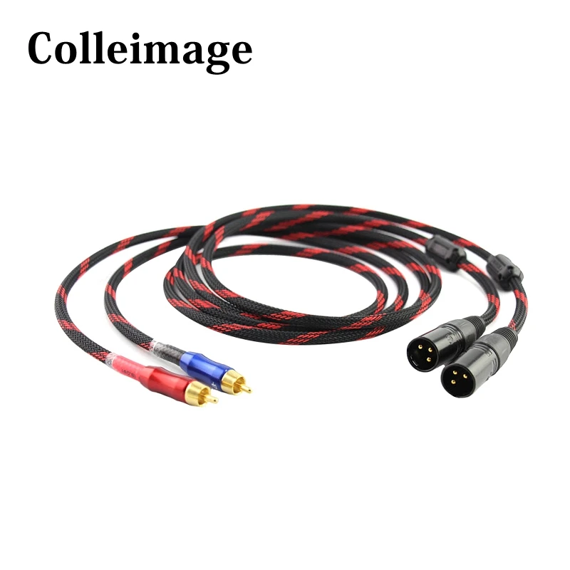 Colleimage  Hifi 2RCA Male to 2XLR Female Audio Cable Hi-end 4N OFC Dual XLR Female to Dual RCA Male Audio Wire