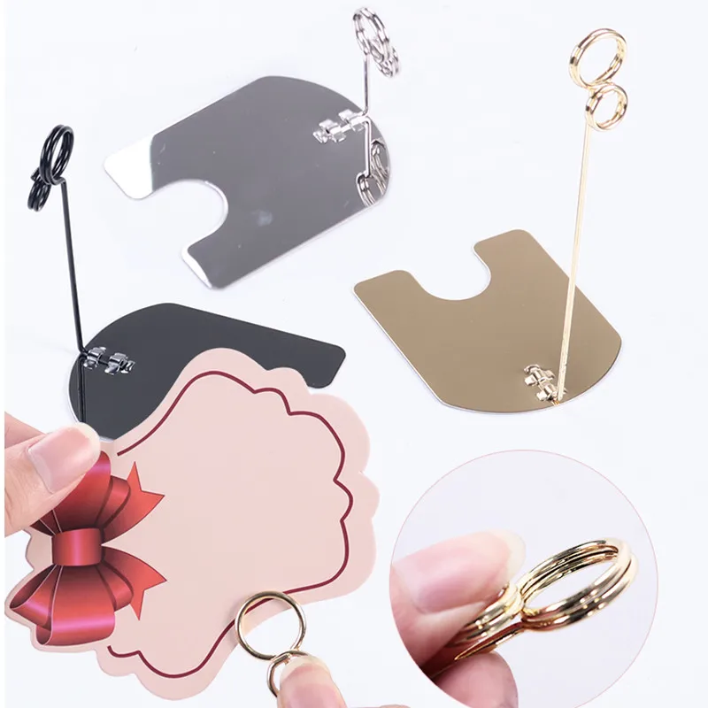 10 Pieces Mini Table Number Place Card Holder Stand Cake Bread Price Label Clip Wire Picture Photo Wedding Menu Memo Clips