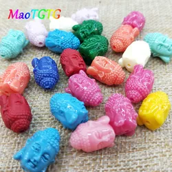 Buddha Head Coral Beads For Jewelry Making Necklace Bracelet 15X10mm Colorful Artificial Coral Bilateral DIY Beads Wholesale