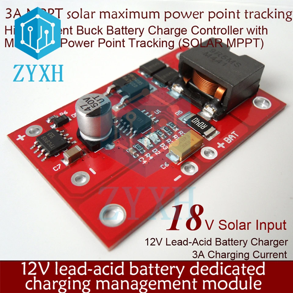 BMS 12V 3A MPPT regolatore di carica solare VRLA scheda di ricarica della batteria al piombo con ricarica automatica/protezione da sovratensione