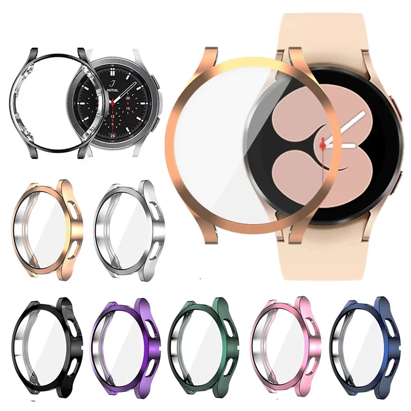 Case for samsung Galaxy watch 4 classic 46mm 42mm TPU Plated all-around Anti-fall Screen protector cover bumper 42/46 mm