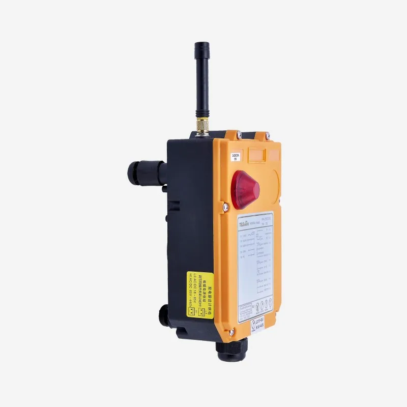 Telecontrol 6 single speed push button electric hoist  crane radio remote control with mushroom emergency rotary switch F24-6S