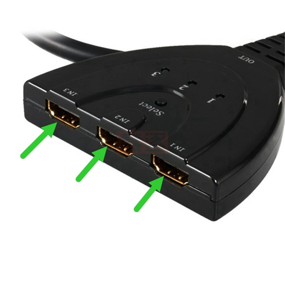 สวิตช์สลับที่รองรับ4K * 2K MINI 3พอร์ต HD ตัวแยกสัญญาณ HD พอร์ต3 in 1อะแดปเตอร์ฮับวิดีโอสำหรับ DVD HDTV Xbox PS3 PS4