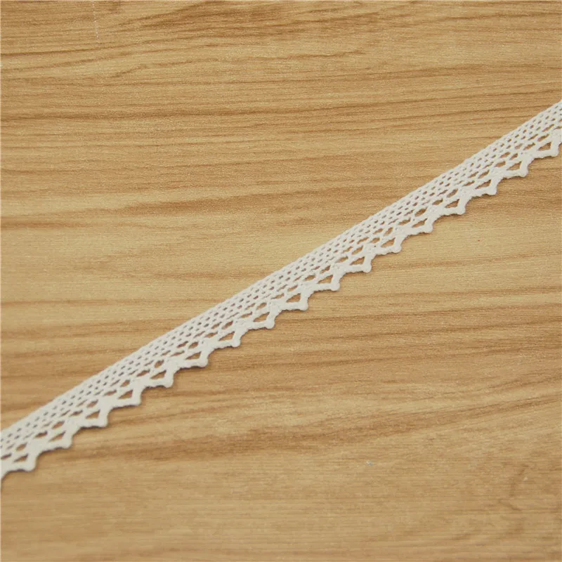 12mm Cotton Lace Trim Ivory Fabric Sewing Accessories Cloth Wedding Dress Decoration Ribbon Craft Supplies 500yards LC111-R