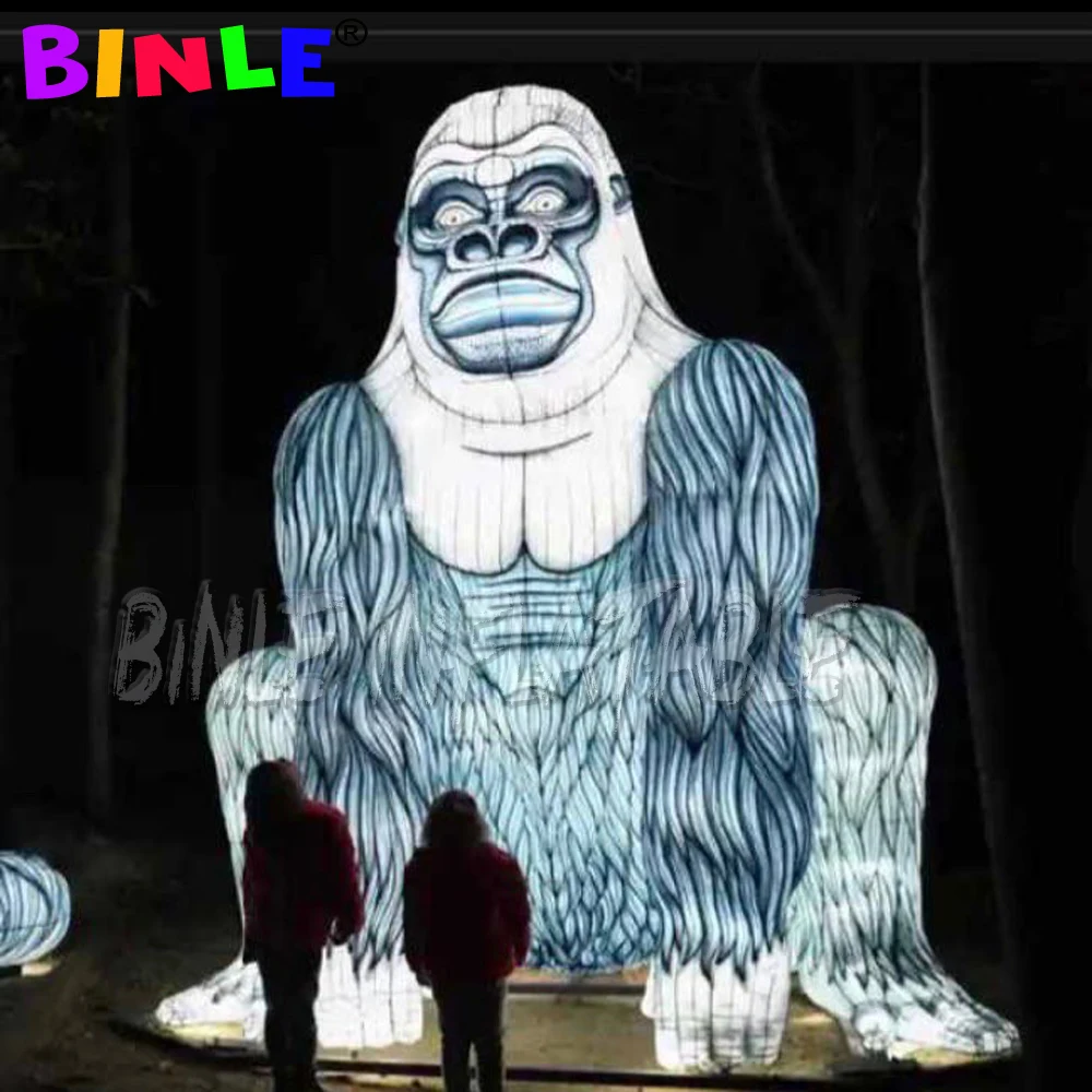 Customizable color giant Inflatable Gorilla with led lights,large Inflatable monkey Ground Balloon for advertising decoration