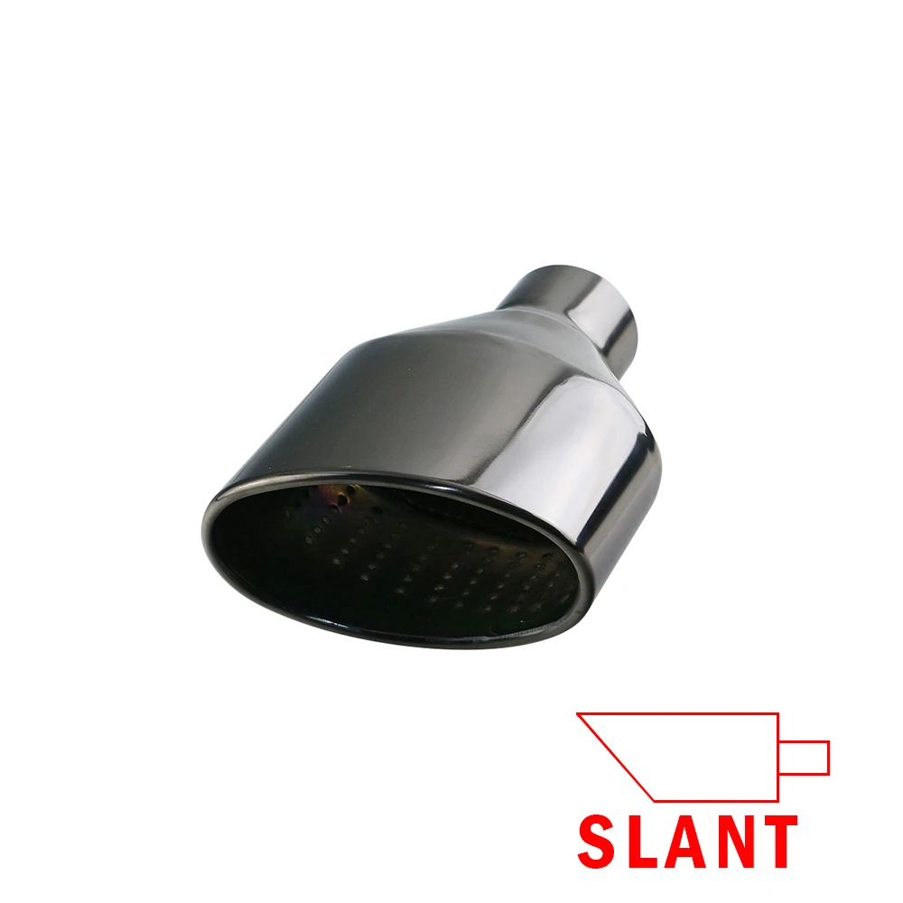 Universal Car Exhaust Tip for Audi Polish Stainless Steel Car Rolled/Oval Outlet Slant End Pipe