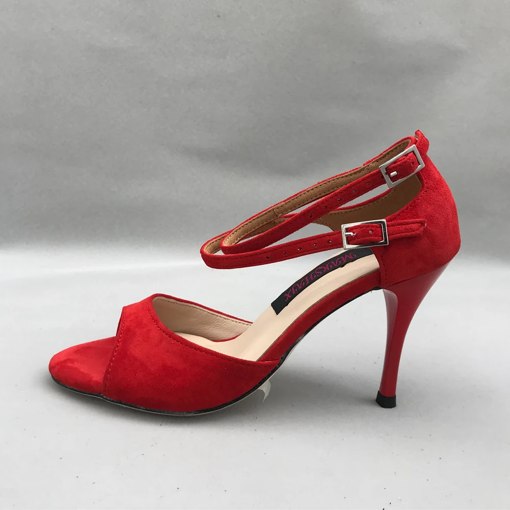 Classical Red Sexy Flamenco Dance Shoes Argentina Tango Shoes  wedding shoes MST6257BRS Leather Sole 7.5cm 9cm heel available