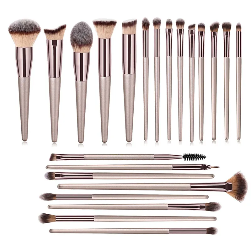 22 PCs Makeup Brushes Champagne Gold Premium Synthetic Concealers Foundation Powder Eye Shadows Makeup Brushes