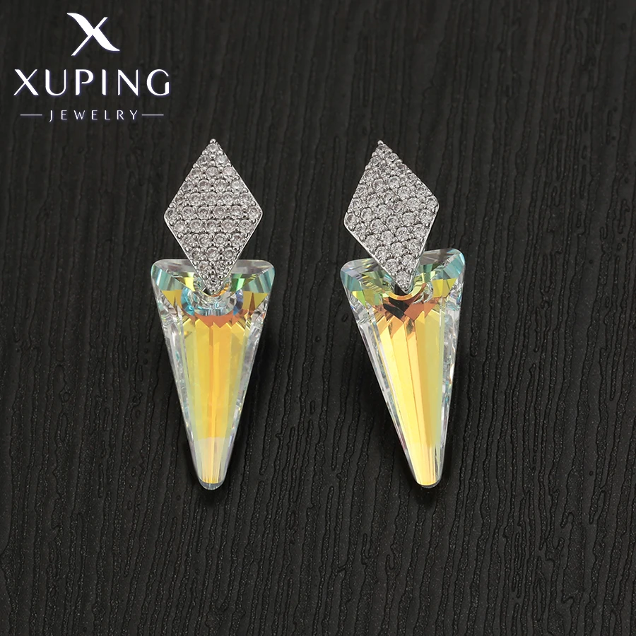 Xuping Jewelry Luxury Fashion Elegant Women Crystal Earrings of Rhodium Color  20606