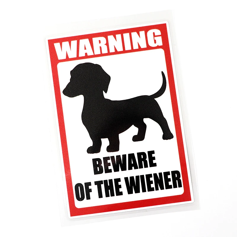 10.2CM*14.9CM 1 Pcs Dachshund Wiener Dog Warning Decal PVC Car Sticker for Subaru Stickers