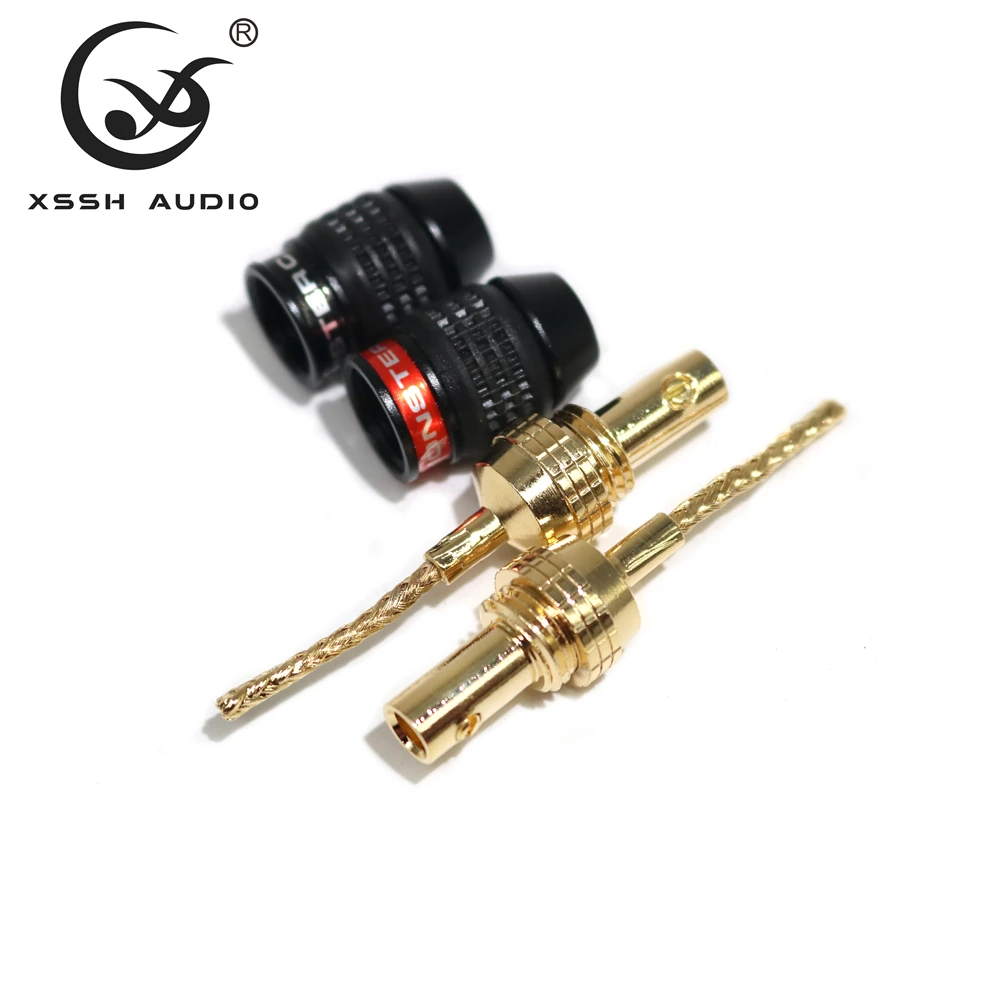 8 قطعة YIVO XSSH HIFI OEM لتقوم بها بنفسك الصوت CD مكبر للصوت ذكر محول المتكلم موصل مرحبا نهاية النحاس تصفيح الذهب الموز التوصيل جاك