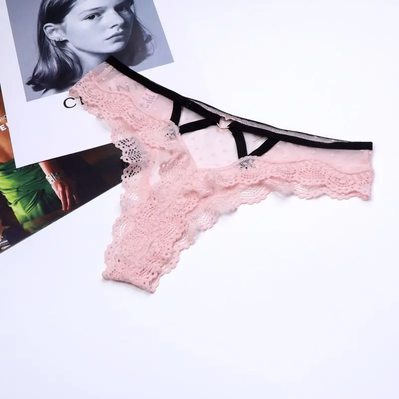 2026 Sexy Spitze Höschen Frauen Herz Low-Taille Unterhose Aushöhlen Tanga Weibliche Nahtlose Unterwäsche Interesse Dessous
