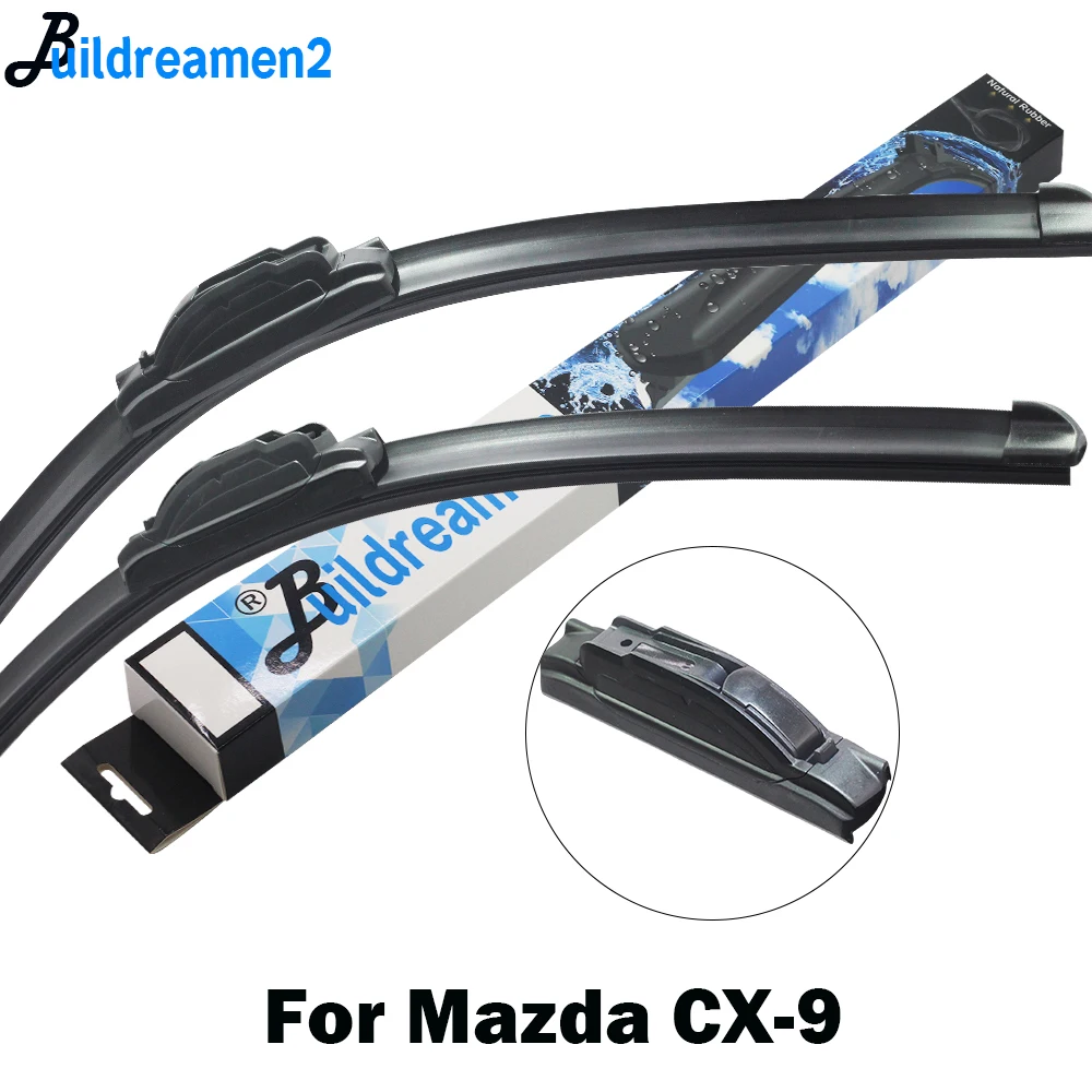 

Buildreamen2 Car Wiper Blade Windshield Rubber Wiper For Mazda CX-9 CX9 Fit Hook / Push Button Arms 2006-2018